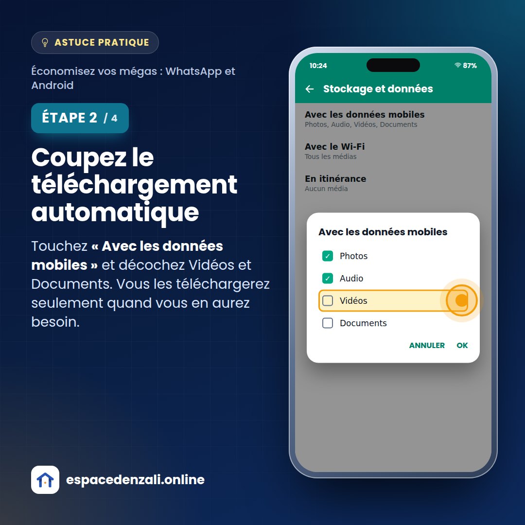 Étape 2 : Coupez le téléchargement automatique