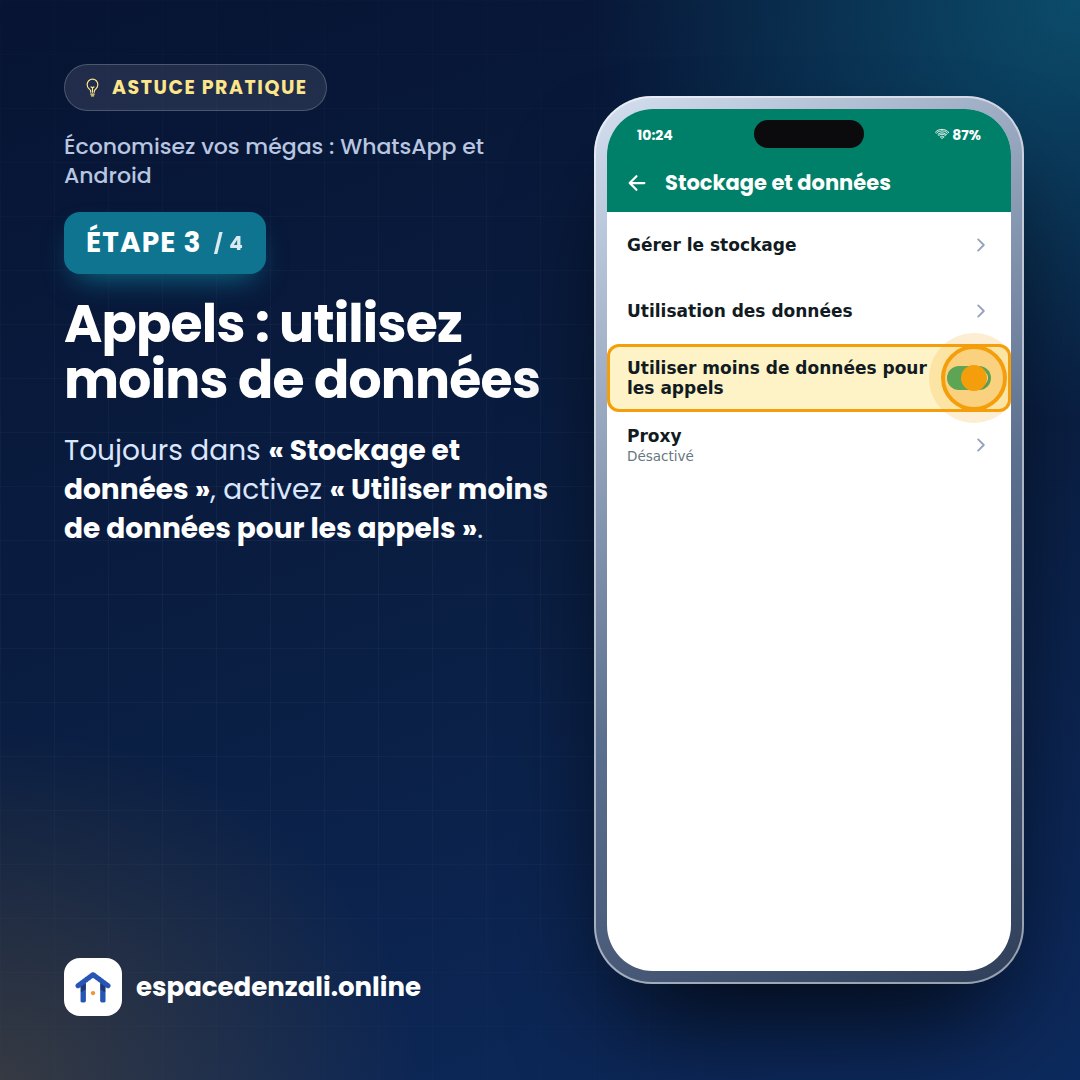 Étape 3 : Appels : utilisez moins de données