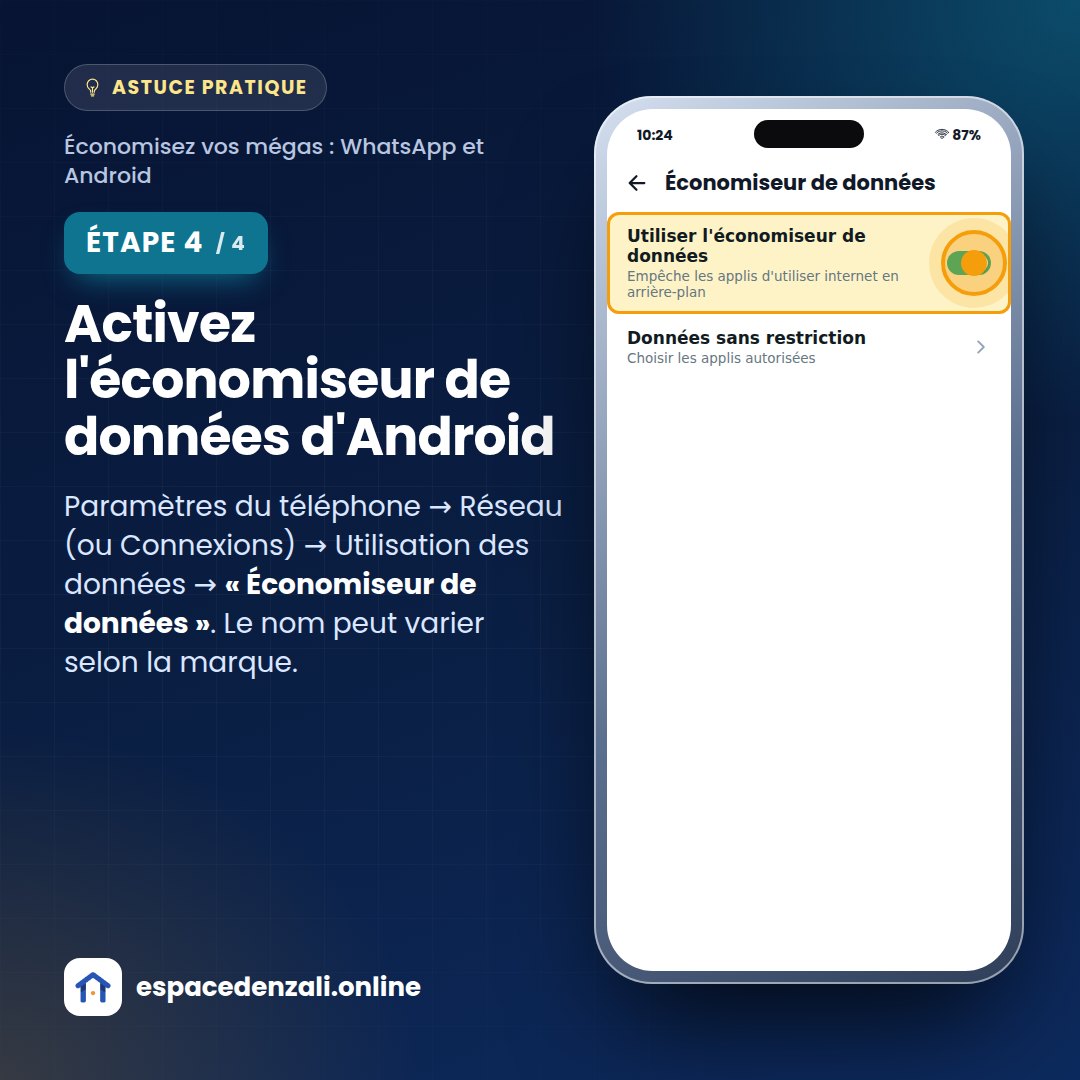 Étape 4 : Activez l'économiseur de données d'Android